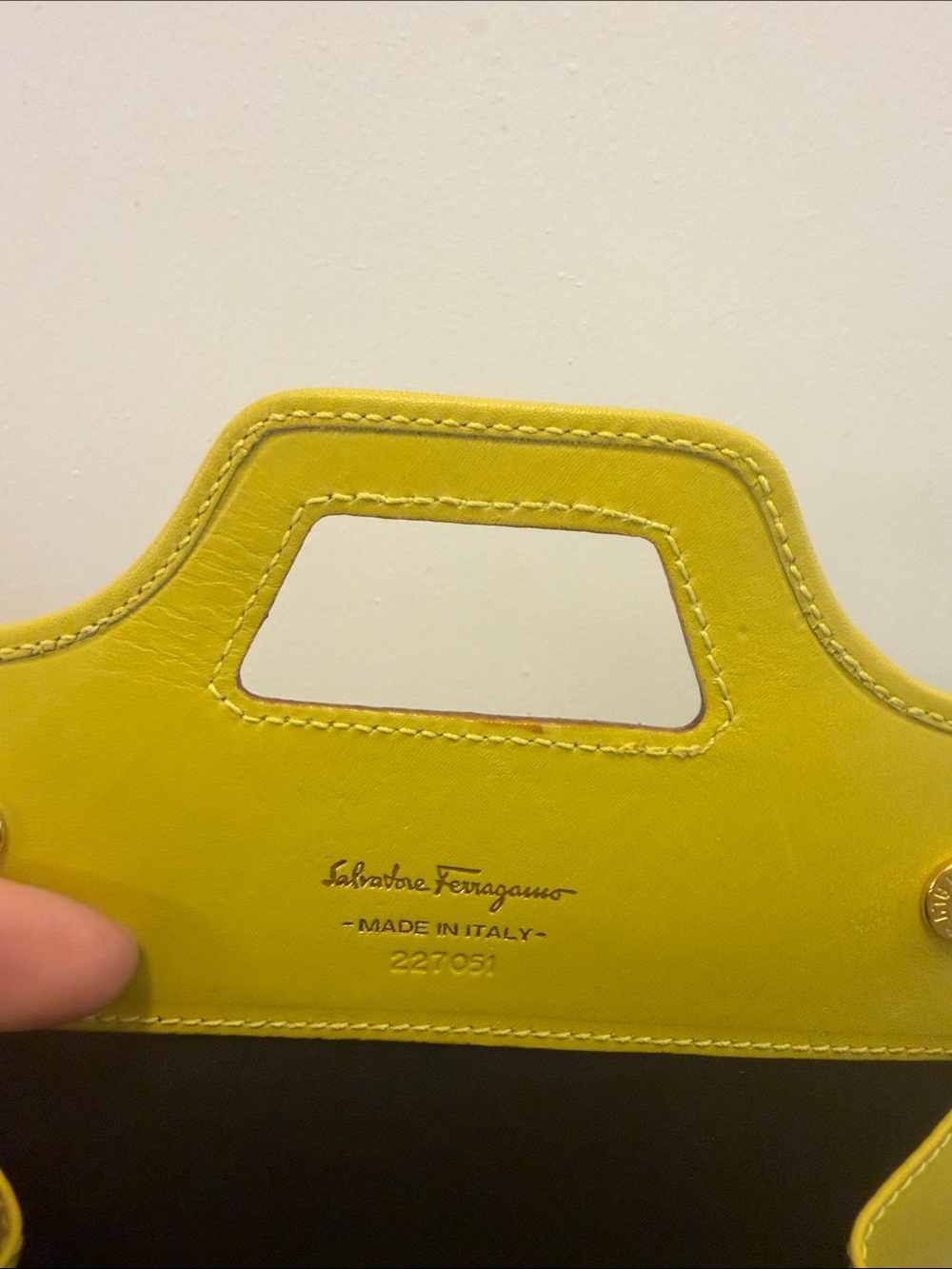 Salvatore Ferragamo Yellow Mini Top-Handle Bag with Gold Hardware - Picture 3 of 10